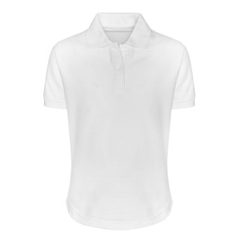 Girls Fitted Polo Shirts - White