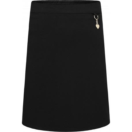 Girls Stretch Heart Skirts - Black